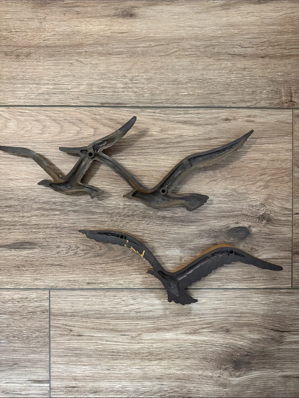 Vintage Syrco 3 Brown Flying Seagull Wall Sculptures Made in USA